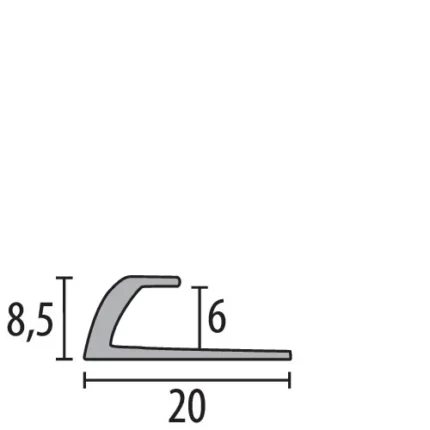 Profil de terminatie Küberit 362 | inchidere 8,5 x 8,5 mm – bara 1 m