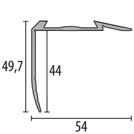 Profil treapta antiderapant Küberit 708 | nas de treapta Siguranta cu insert PVC, aluminiu eloxat – bare 2,5 / 5 m