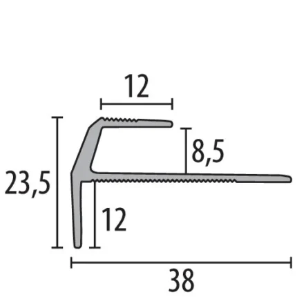 Profil treapta decorativ Küberit 857 | nas Deko 23,5 mm — auriu, bronz, nisip – bare 2,5 / 5 m