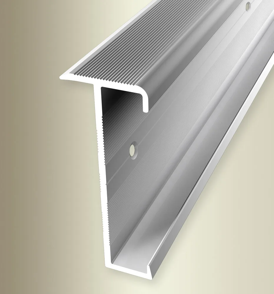 Profil treapta Küberit 847 | muchie 52,5 mm cu capace si colt 90° prefabricate – bara 3 m Profil treapta Küberit 847 | muchie 52,5 mm cu capace si colt 90° prefabricate – bara 3 m