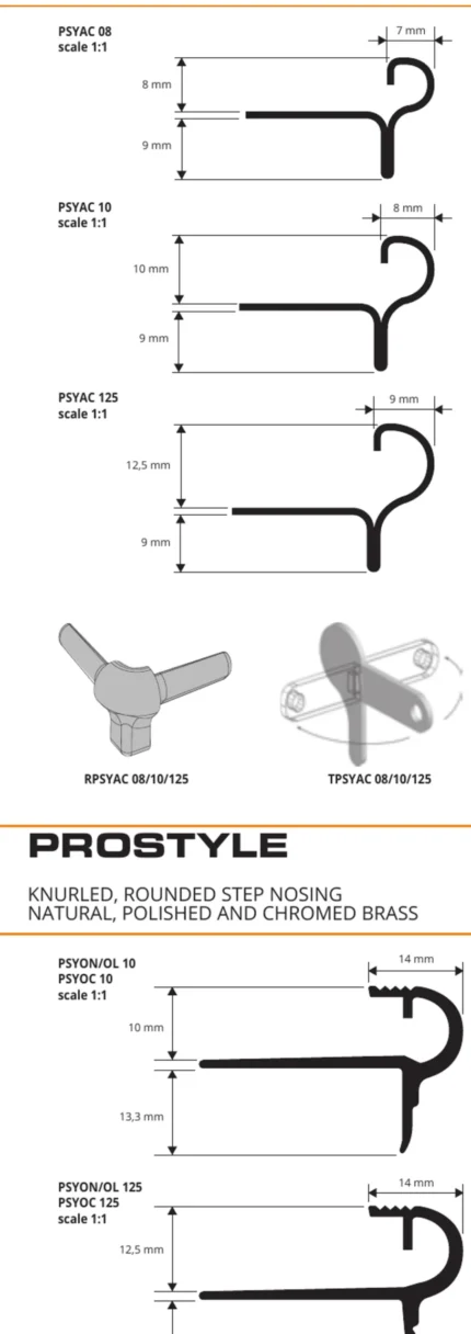 Profil treapta Prostyle Progress Profiles | inox si aluminiu, si pentru placi subtiri KL | bara 2,7 m