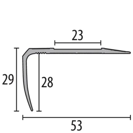 Profil treapta Küberit 712 Super-Reno-TK | nas 29 mm peste treapta veche, cu insert PVC – bare 2,5 / 5 m
