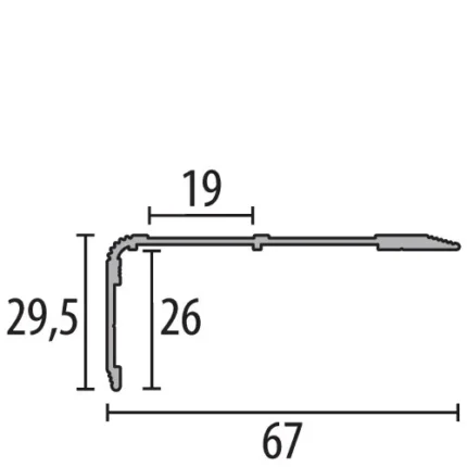 Profil treapta Küberit 715 Reno-TK | nas 29,5 mm cu insert, montaj peste treapta veche – bara 3 m