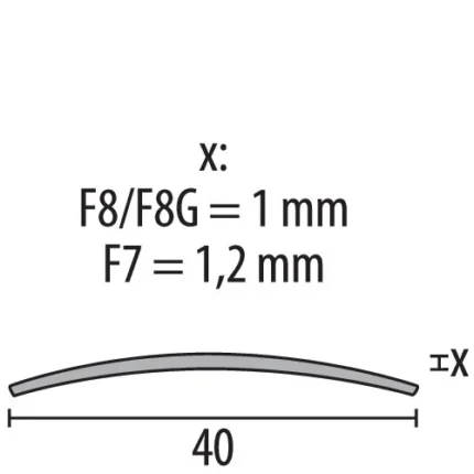 Profil trecere alama si inox Küberit 454 | banda bombata 40 mm diferenta de nivel mica, autoadeziv sau cu surub