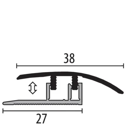 Profil trecere Design-Clip Plus Küberit 676 | fixare pe clips, fara suruburi vizibile – bara 1 m