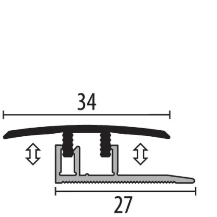 Profil trecere Design-Clip Plus Küberit 678 | surub ascuns / clips, fara suruburi vizibile – bara 1 m