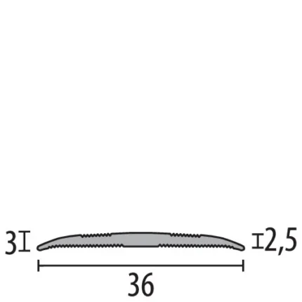Profil trecere ingust aluminiu Küberit 440 | banda 25 mm discreta, autoadeziv sau cu surub