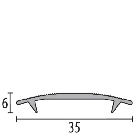 Profil de trecere Kuberit 445 | profil autoadeziv 35 mm cu diferenta de nivel pana la 6 mm – bare 0,9 / 2,7 m