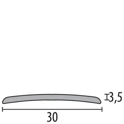 Profil de trecere Kuberit 456 | profil bombat 30 x 3,5 mm – bare 2,7 / 5,4 m