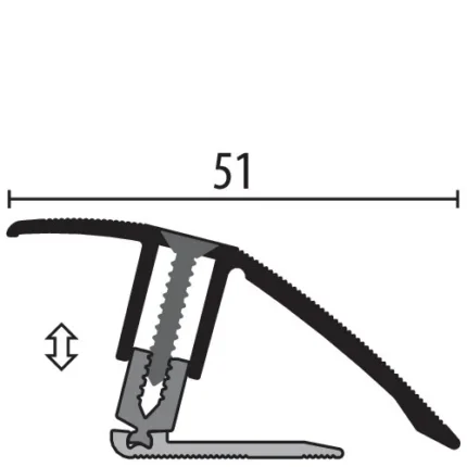Profil trecere PPS-Champion flex Küberit 886 | surub ascuns, brat flexibil – bara 0,9 m