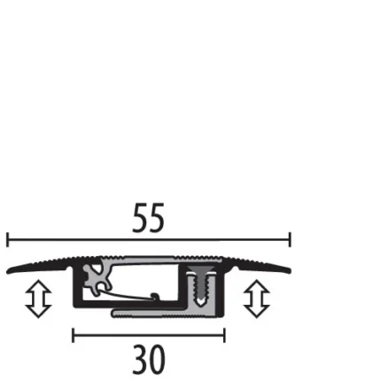 Profil trecere PPS-Magic Küberit 551 | surub ascuns / clips, fara suruburi vizibile – bara 0,9 m