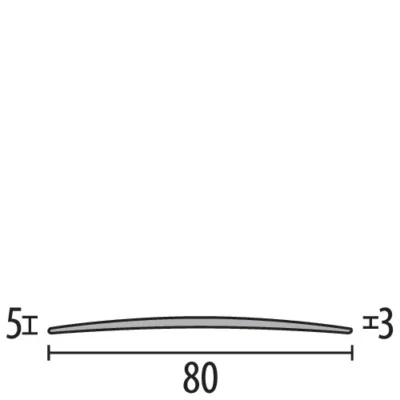 Profil trecere semirotund aluminiu Küberit 465 | banda 40 mm bombata