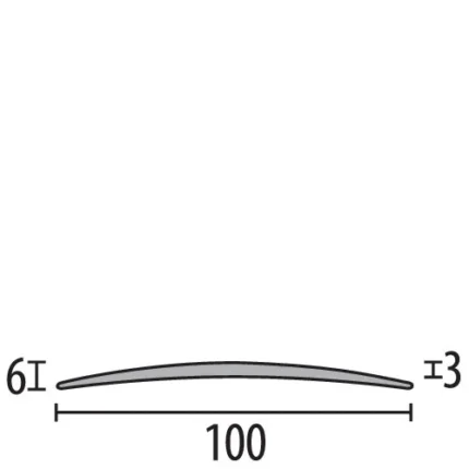 Profil trecere semirotund lat Küberit 466 | banda 60 mm bombata, fixare cu surub