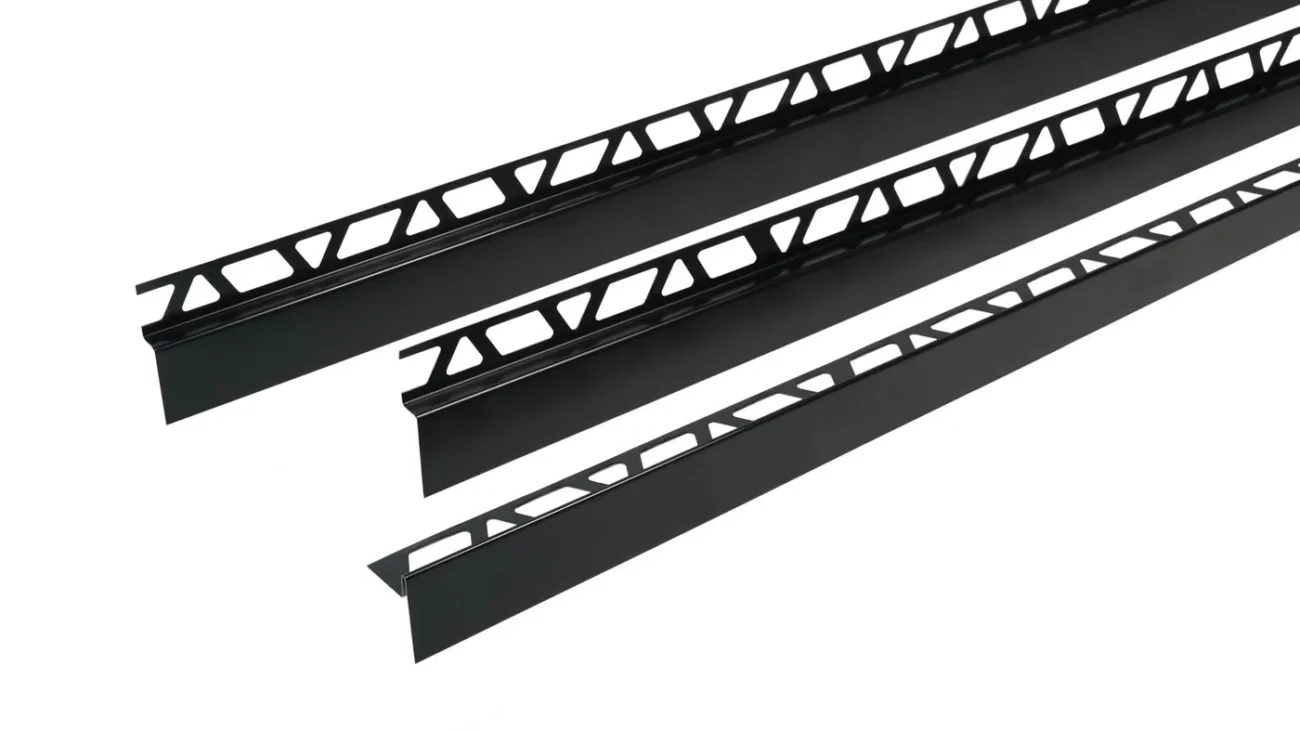 Profile de dus negre Profilitec — gama Showertec STK din inox AISI 304 acoperit cu film PVC negru