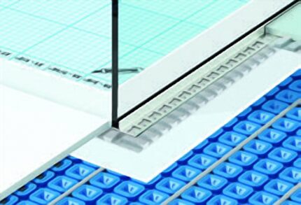 Profil compensare panta dus cu canal pentru sticla Proshower Glass Progress Profiles | inox satinat sau aluminiu Stone Line, DX/SX | walk-in