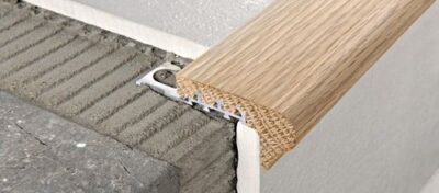 Profil de treapta din lemn Prostyle Wood Progress Profiles | stejar natural pe baza de aluminiu, muchie rotunjita