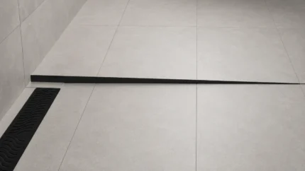 Profil compensare panta dus negru Proshower Profile Progress | aluminiu vopsit negru mat, walk-in