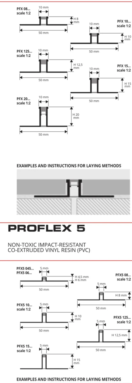 Rost dilatatie slefuibil montaj adeziv Progress Profiles | RVC cu miez elastic | bara 2,5 m