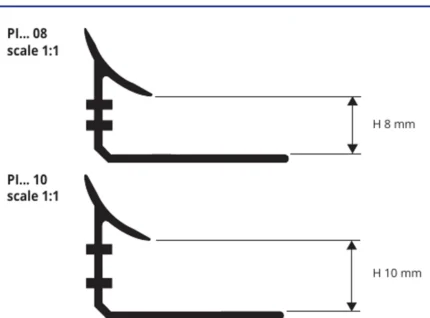 Plinta sanitara din PVC Prointer PVC Progress Profiles | vinil colorat antisoc, bara 2,7 m