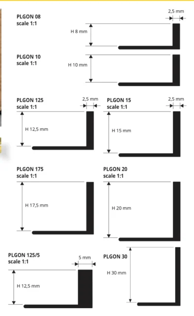 Profil separatie pardoseli Prolevigal Progress Profiles | alama si aluminiu | bara 2,7 m | disponibil si in varianta curbabila