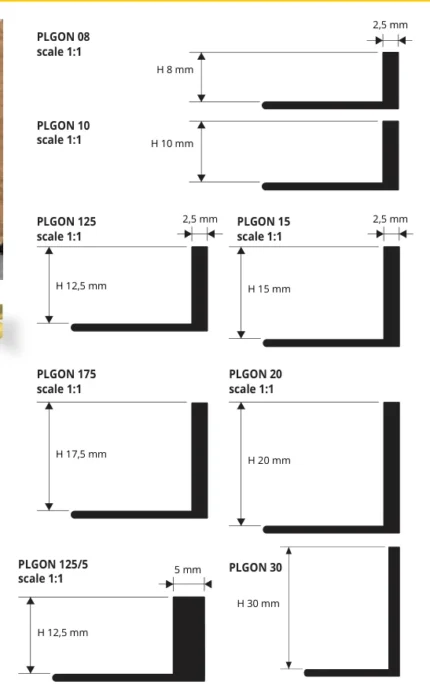 Profil separatie pardoseli Prolevigal Progress Profiles | alama si aluminiu | bara 2,7 m | disponibil si in varianta curbabila