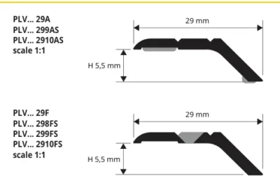 Profil trecere si mascare denivelari Prolevall Progress Profiles | aluminiu si alama | bara 2,7 m