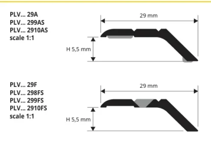 Profil trecere si mascare denivelari Prolevall Progress Profiles | aluminiu si alama | bara 2,7 m