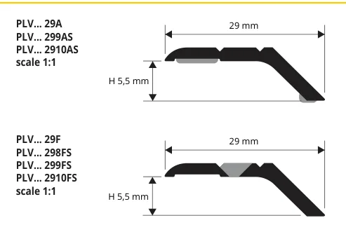 Profil trecere si mascare denivelari Prolevall Progress Profiles | aluminiu si alama | bara 2,7 m schita 76972 desene cotate - Profil trecere si mascare denivelari Prolevall Progress Profiles | aluminiu si alama | bara 2,7 m