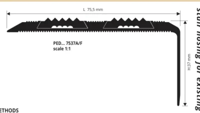 Profil treapta Proend Progress Profiles | aluminiu anodizat, variante GRIP si INS | bara 2,7 m