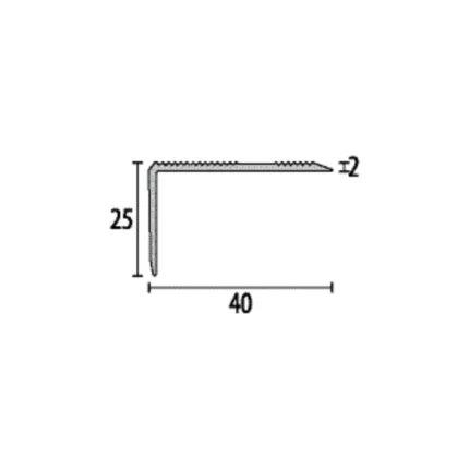 Cornier certificat anti-alunecare Küberit 228 | profil colt 25×25 mm universal, caneluri decorative, autoadeziv sau cu surub – bare + piese colt