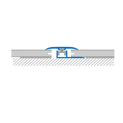 Schita de montaj Profil rost coplanar pardoseli Multiclip CLG370 Profilitec - desen tehnic producator