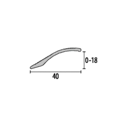 Profil trecere flexibil cu diferenta de nivel aluminiu Küberit 247 | rampa lina pentru diferente 0-18 mm, autoadeziv sau cu surub – bare 0,9-3 m