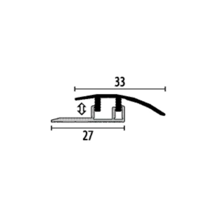 Profil diferență de nivel LVT Küberit 576 Design-Clip | SET complet TOP + bază inclusă, pardoseli subțiri 4-7,5 mm – bare 0,9-3 m