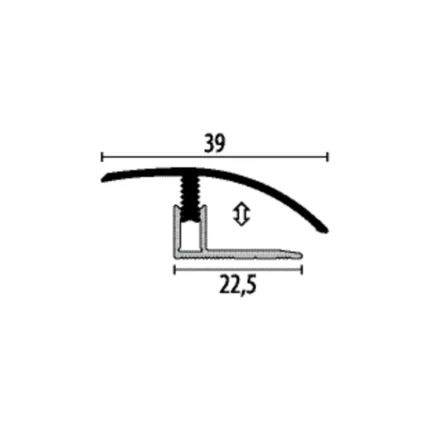 Profil diferență de nivel Küberit 556 Mono-Clip | SET complet TOP + ghidaj inclus, pardoseli 7-12 mm – bare 0,9-3 m