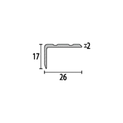 Profil de colt asimetric Küberit 237 | 26×17 mm cu caneluri decorative, indoibil rotit, autoadeziv sau cu surub – bare 2,5-5 m