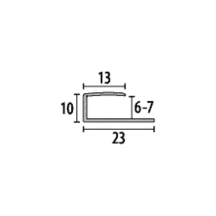 Profil de terminatie pardoseala Küberit 011 | bagheta de margine 10 x 10 mm pentru mocheta, vinil si LVT de 6-7 mm, aluminiu eloxat – bara 2,70 m