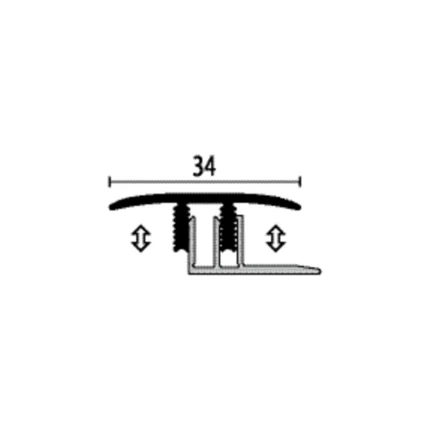 Profil trecere Euro-Clip Plus Küberit 568 | SET complet TOP + baza inclusa, pardoseli 8-14 mm – bare 0,9-3 m