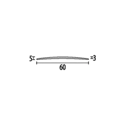Profil trecere extra lat aluminiu Küberit 464 | banda 60 x 5 mm pentru rosturi mari, autoadeziv sau cu surub – bare 0,9-5 m