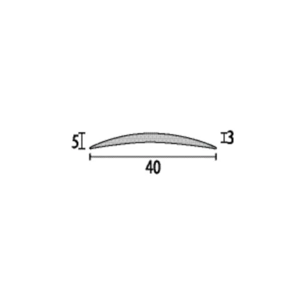 Profil trecere robust aluminiu Küberit 462 | banda 40 x 5 mm pentru trafic intens, autoadeziv sau cu surub – bare 0,9-5 m