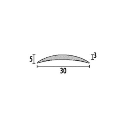 Profil trecere rezistent aluminiu Küberit 460 | banda 30 x 5 mm pentru trafic, autoadeziv sau cu surub – bare 0,9-5 m