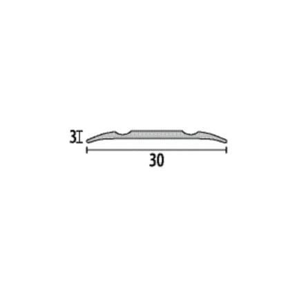 Profil trecere suplu aluminiu Küberit 439 | banda acoperire rost 30 x 3 mm, autoadeziv sau cu surub – bare 0,9-5 m