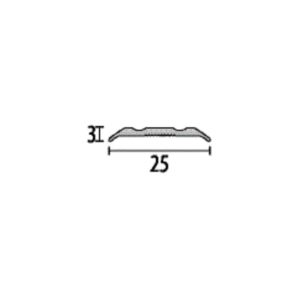 Profil trecere universal Küberit 230 | banda 25×3 mm, orice combinatie de pardoseli, autoadeziv sau cu surub – bare 0,9-5 m