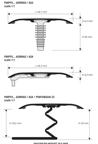Profil acoperire autoadeziv Promultifix Progress Profiles | 42 mm, decor lemn, multi-functional