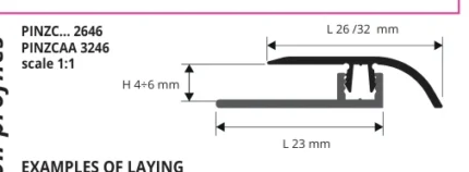 Profil trecere slim LVT Zero Curve LVT Progress Profiles | L 26-32 mm, curbabil, decor lemn