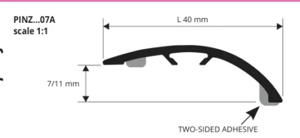 Profil trecere LVT autoadeziv Zero Curve Self-Adhesive Progress Profiles | decor lemn