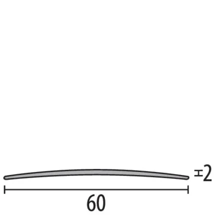 Profil de acoperire curbat Kuberit 167 | bombat 60 x 2 mm pentru rosturi late – bare 2,5 / 5 m
