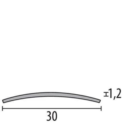 Profil de trecere curbat Kuberit 452 | bombat 30 mm cu gauri de fixare – bare 0,9-5 m