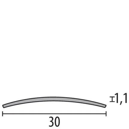 Profil de trecere curbat Kuberit 453 | bombat 30 mm, fixare ascunsa – bare 1 / 2,7 m