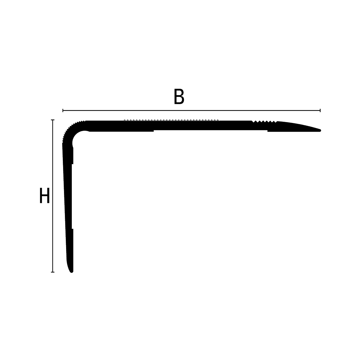 Profil treapta antiderapant Stairtec SA Profilitec | vizibil 52 mm cu banda carborund, peste trepte uzate – bara 2,7 m stairtec sa sectiune desen - Profil treapta antiderapant Stairtec SA Profilitec | vizibil 52 mm cu banda carborund, peste trepte uzate – bara 2,7 m