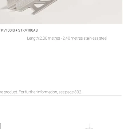 Profil incastrabil in gresie pentru paravan dus Showertec STKV Profilitec | canal ingropat in pardoseala sau perete pentru sticla fixa – aluminiu, inox, negru